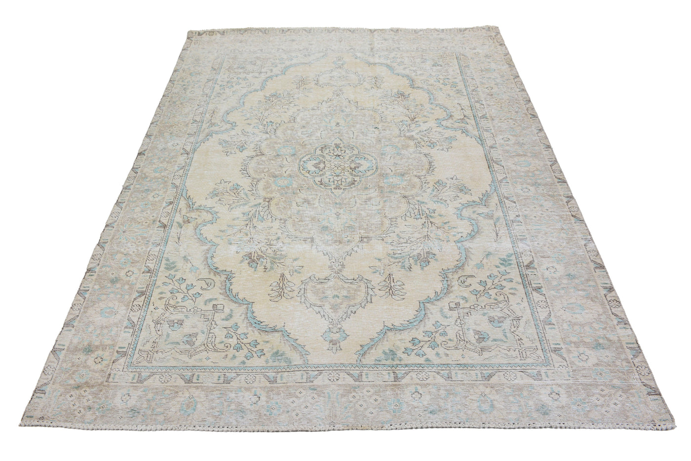 Vintage Stone-Washed Persian Rug – Parchment Echo