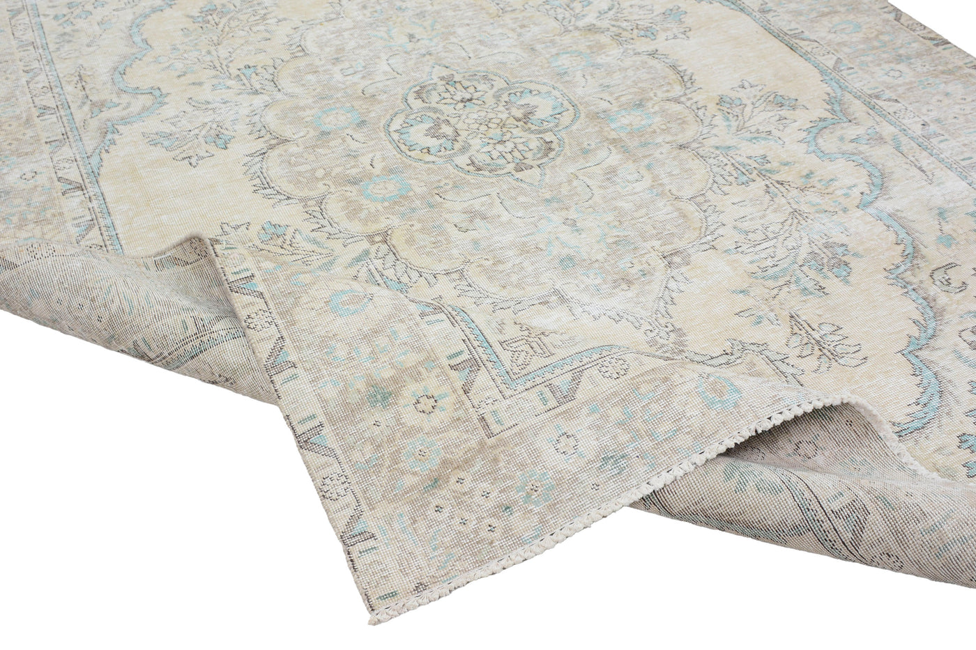 Vintage Stone-Washed Persian Rug – Parchment Echo