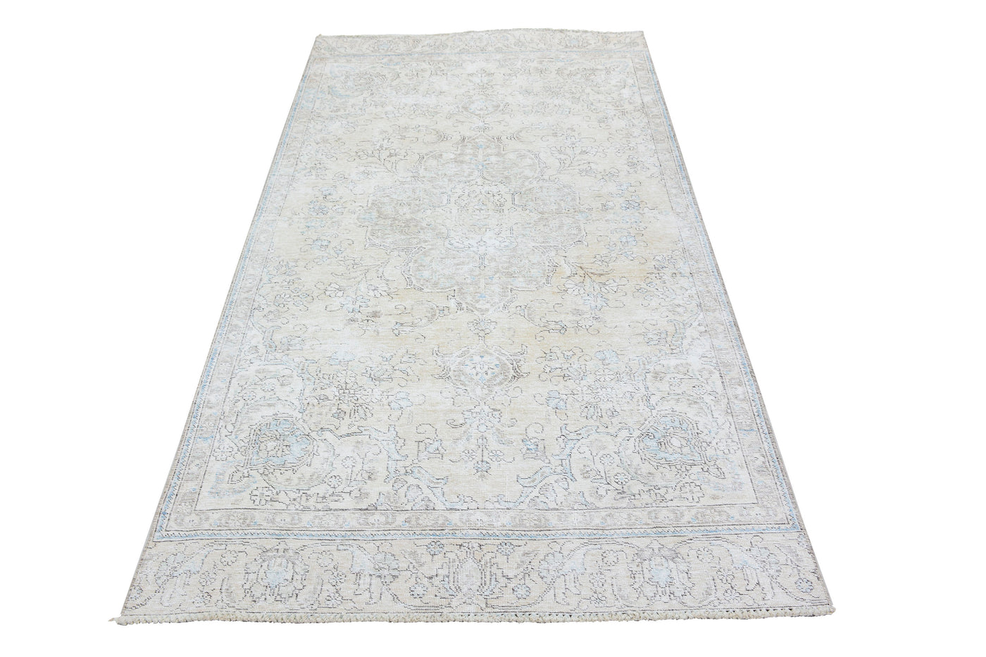Vintage Stone-Washed Persian Rug – Oatmeal Fade