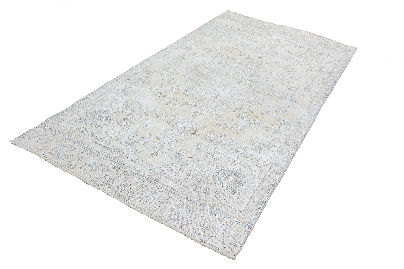 Vintage Stone-Washed Persian Rug – Oatmeal Fade