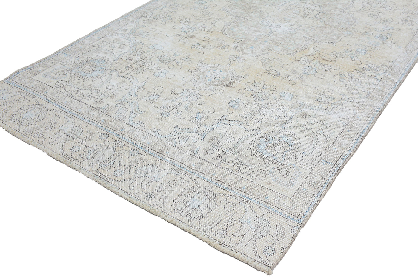 Vintage Stone-Washed Persian Rug – Oatmeal Fade