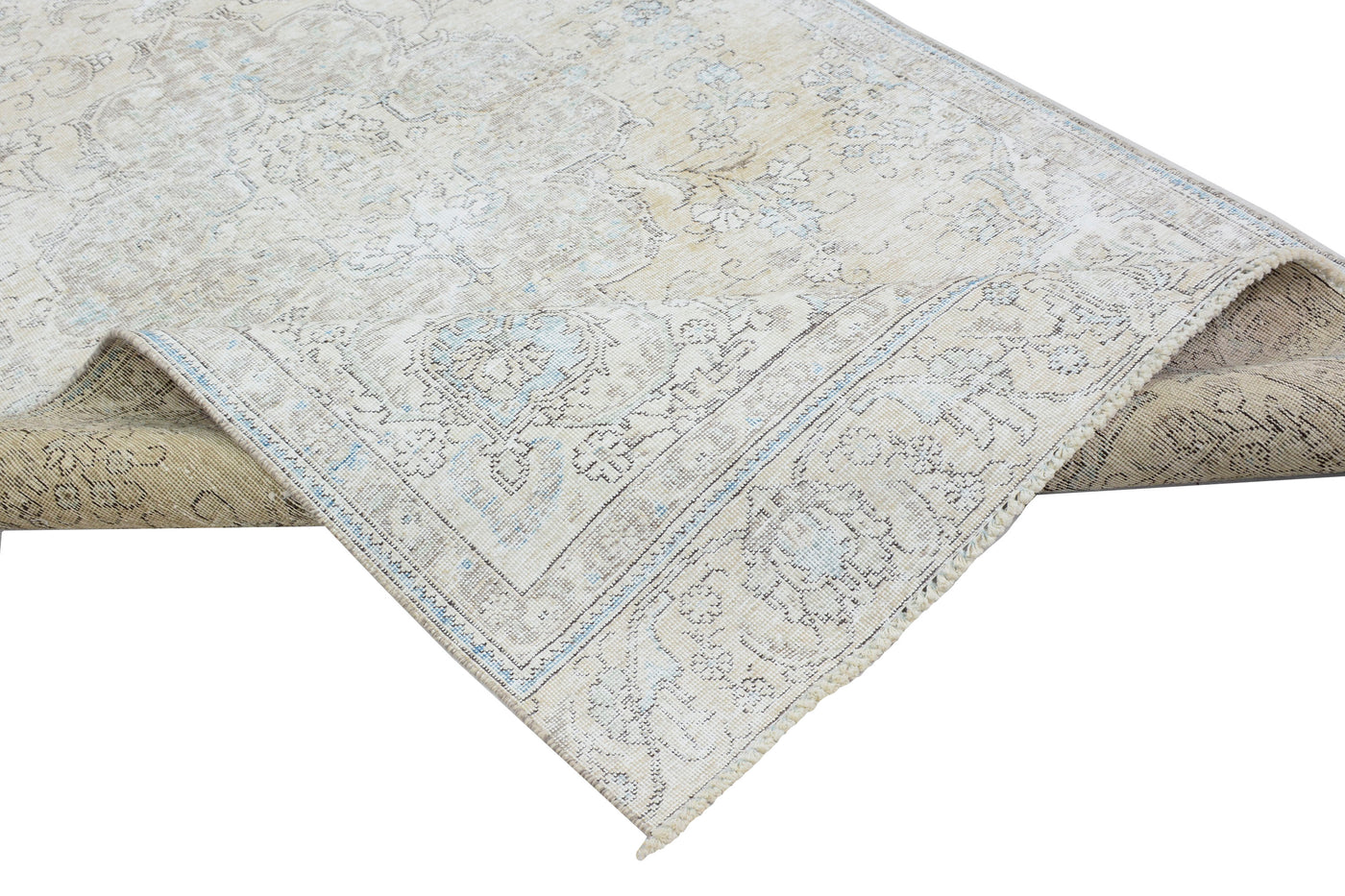 Vintage Stone-Washed Persian Rug – Oatmeal Fade