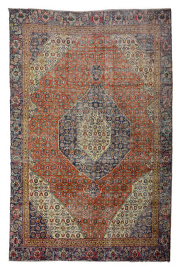 DISTRESSED Vintage Persian Rug, 229 x 303 cm
