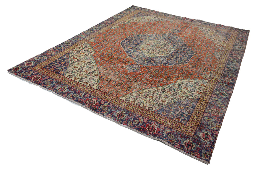 DISTRESSED Vintage Persian Rug, 229 x 303 cm