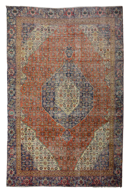 DISTRESSED Vintage Persian Rug, 229 x 303 cm
