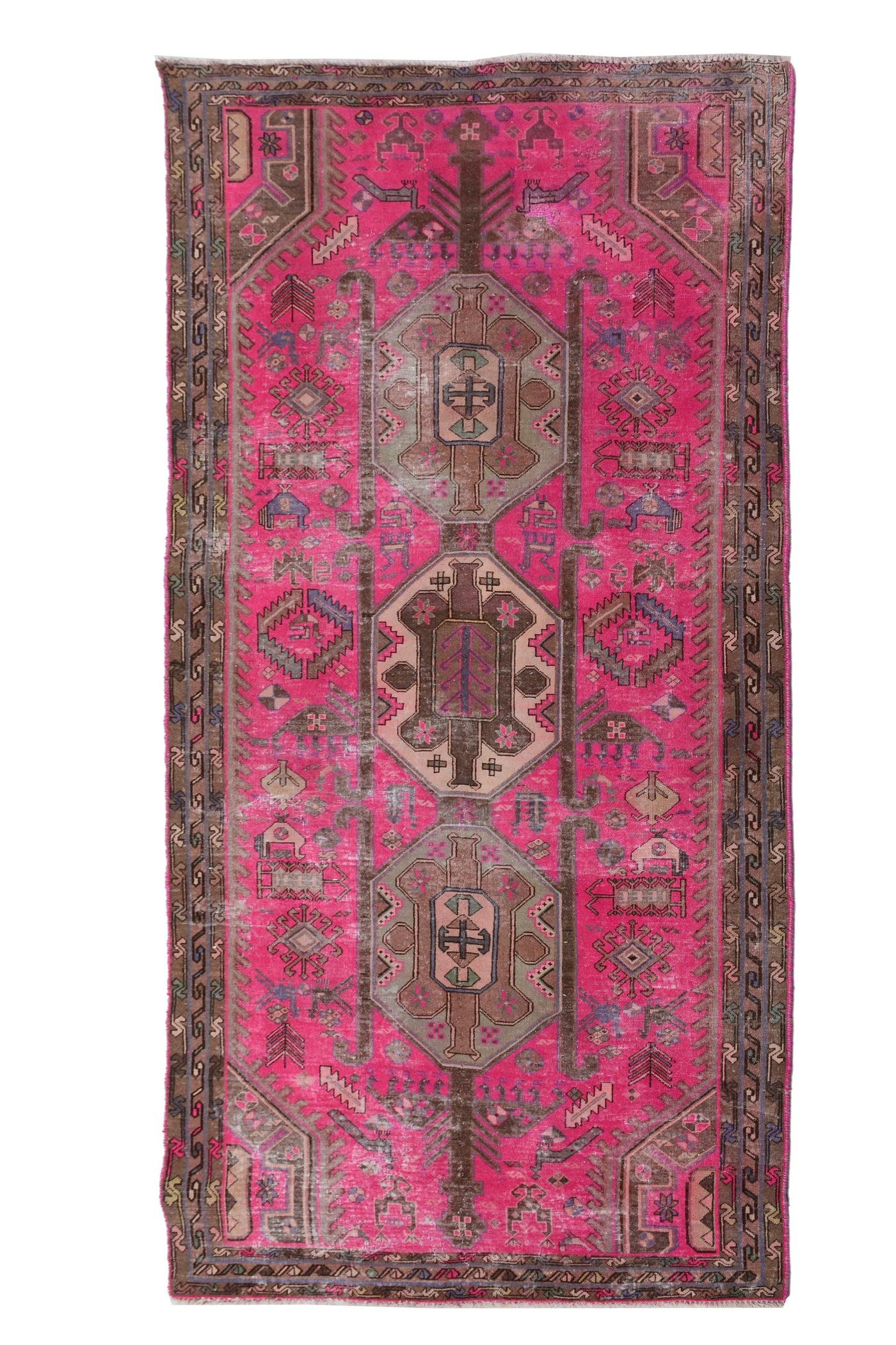 Vintage Shiraz Persian Rug – Stone Mandala