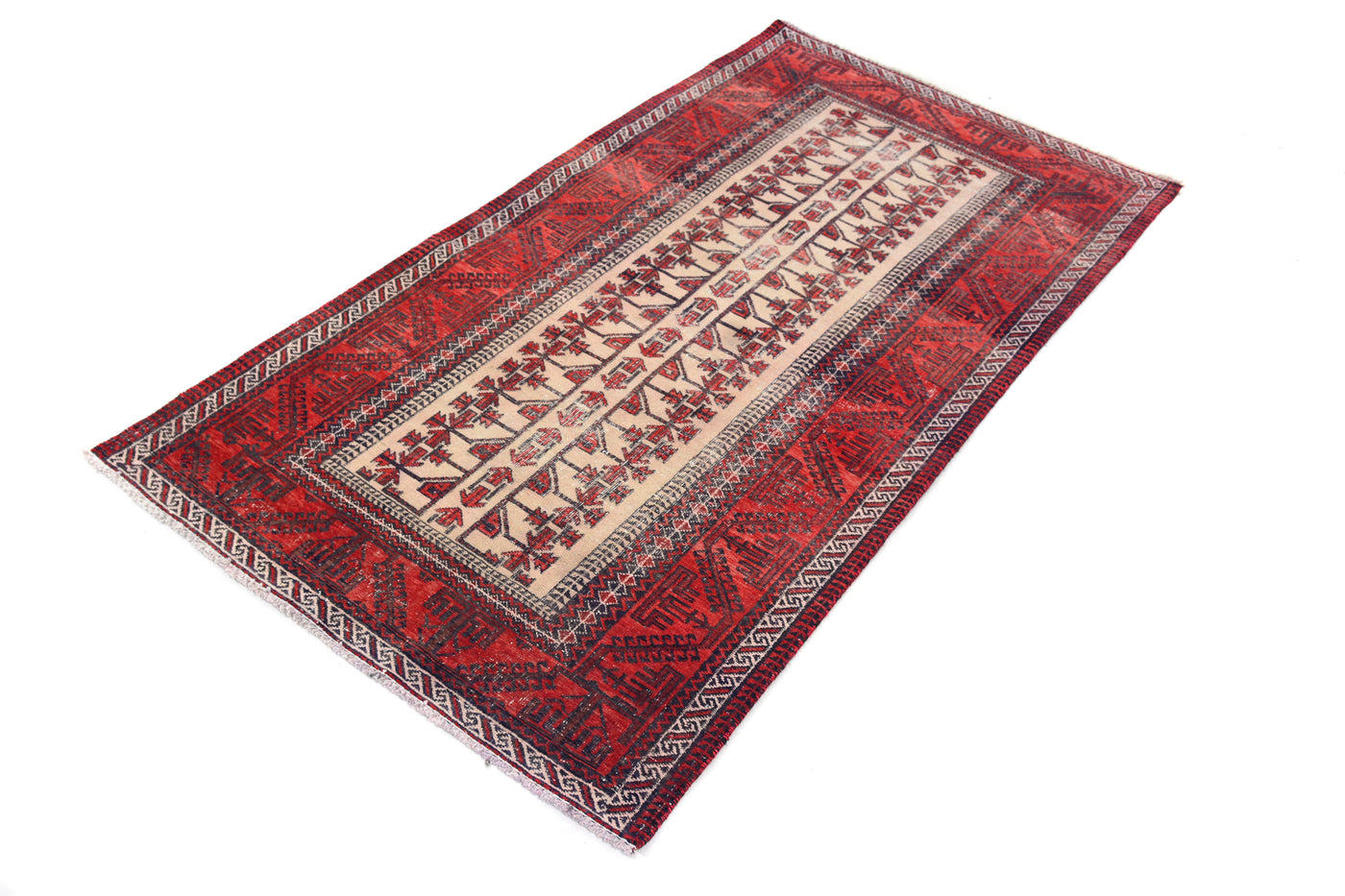 Vintage Shiraz Persian Runner Rug – Pomegranate Fade