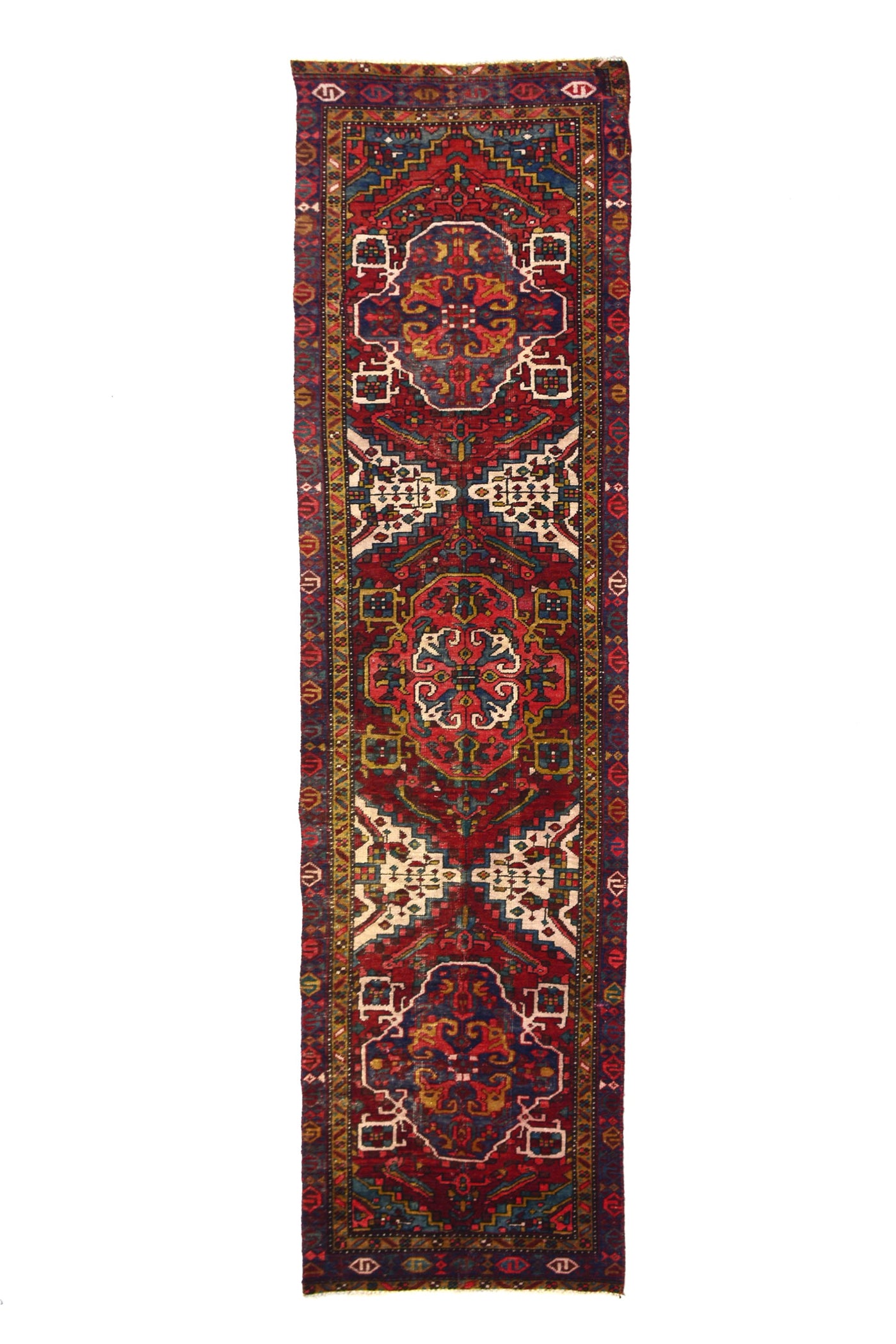 Vintage Shiraz Persian Runner Rug – Vermilion Drift