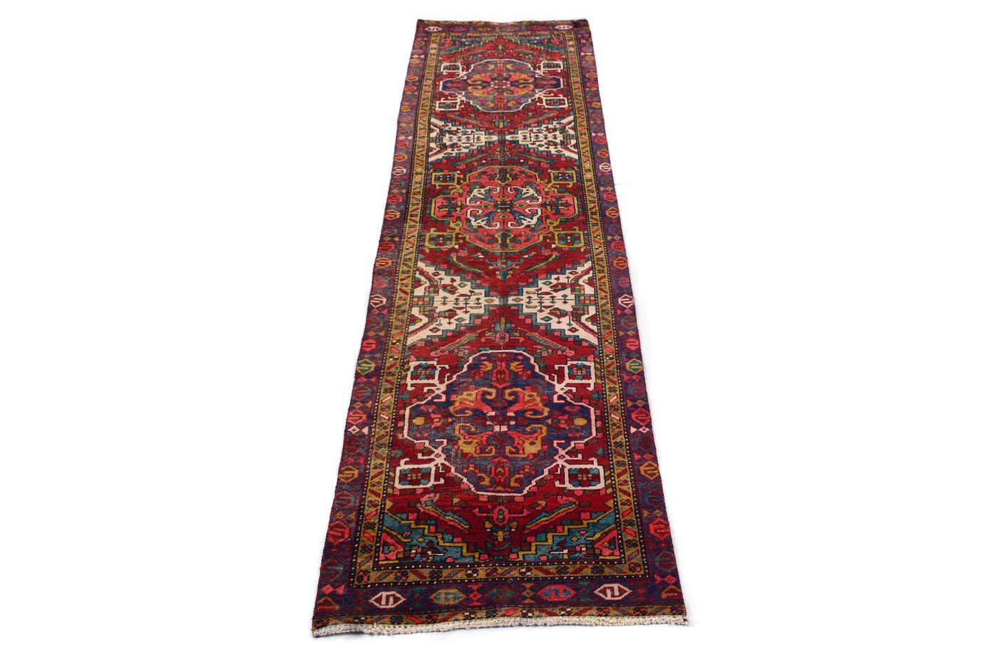 Vintage Shiraz Persian Runner Rug – Vermilion Drift