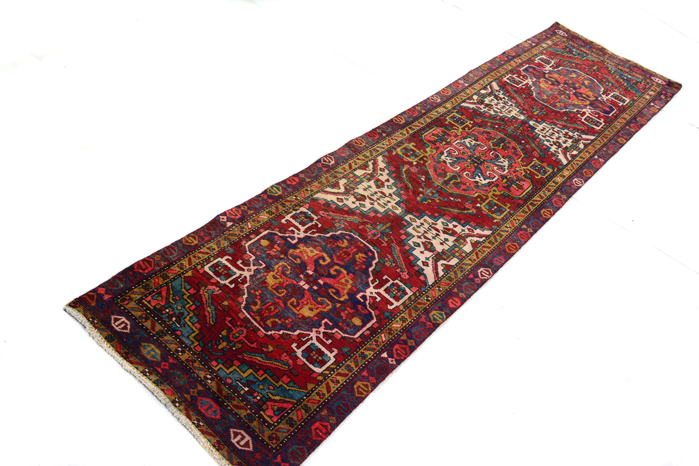 Vintage Shiraz Persian Runner Rug – Vermilion Drift