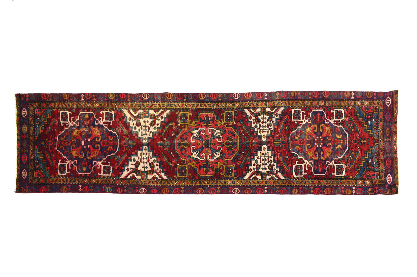 Vintage Shiraz Persian Runner Rug – Vermilion Drift