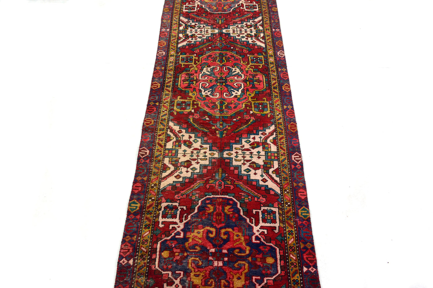 Vintage Shiraz Persian Runner Rug – Vermilion Drift