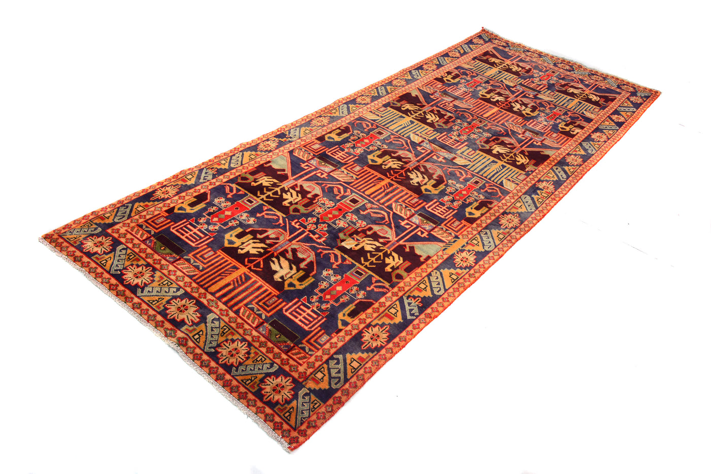 Vintage Shiraz Persian Runner Rug – Lagoon Mist