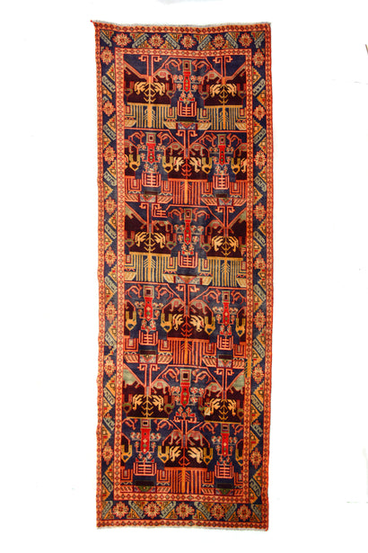 Shiraz Vintage Persian Rug, 130 x 338 cm