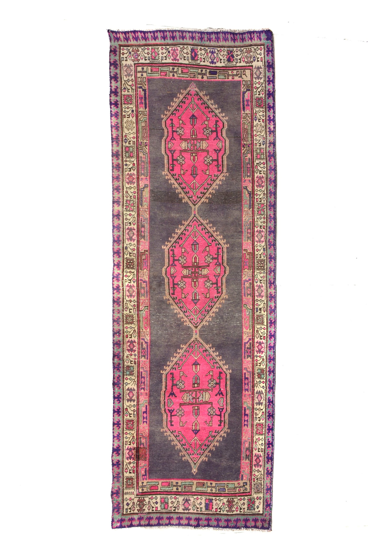 Vintage Shiraz Persian Runner Rug – Graphite Relic
