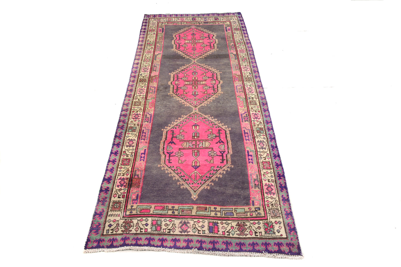 Vintage Shiraz Persian Runner Rug – Graphite Relic