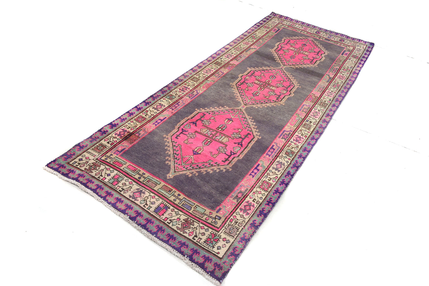 Vintage Shiraz Persian Runner Rug – Graphite Relic