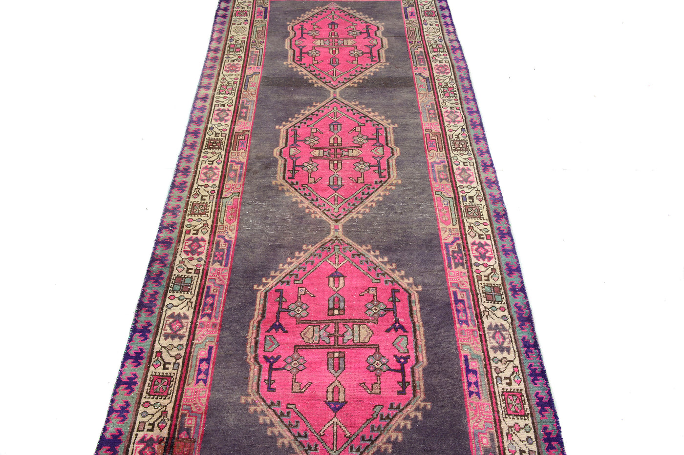 Vintage Shiraz Persian Runner Rug – Graphite Relic