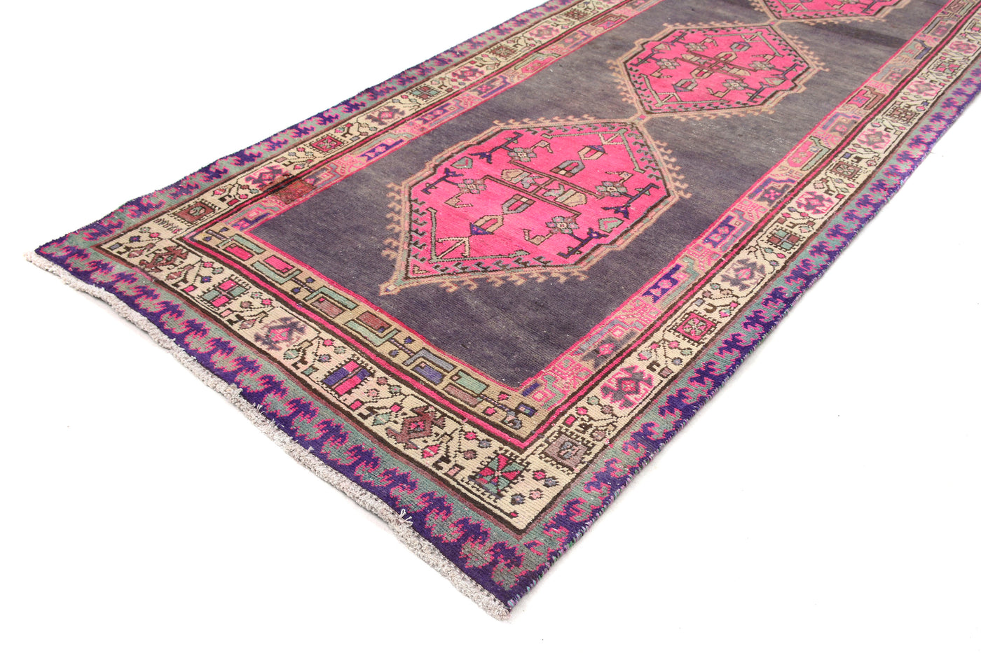 Vintage Shiraz Persian Runner Rug – Graphite Relic