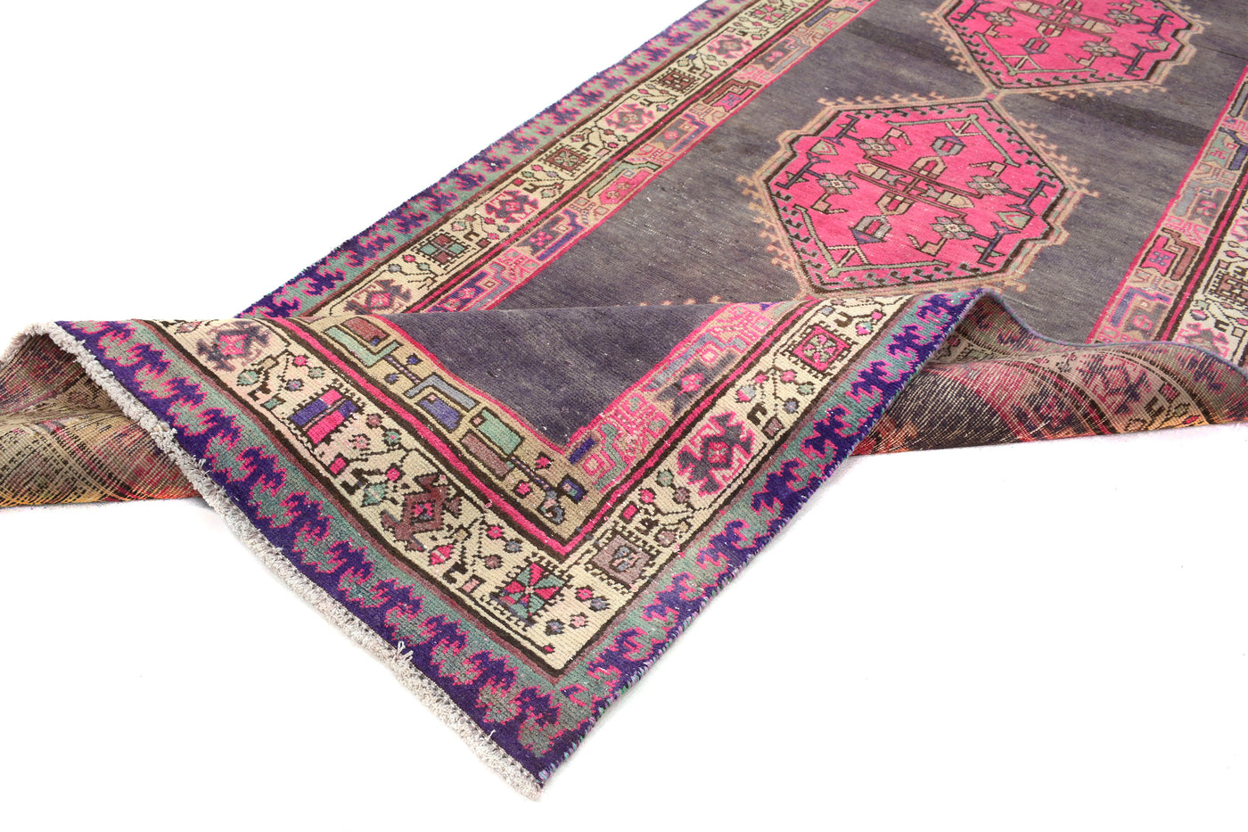 Vintage Shiraz Persian Runner Rug – Graphite Relic