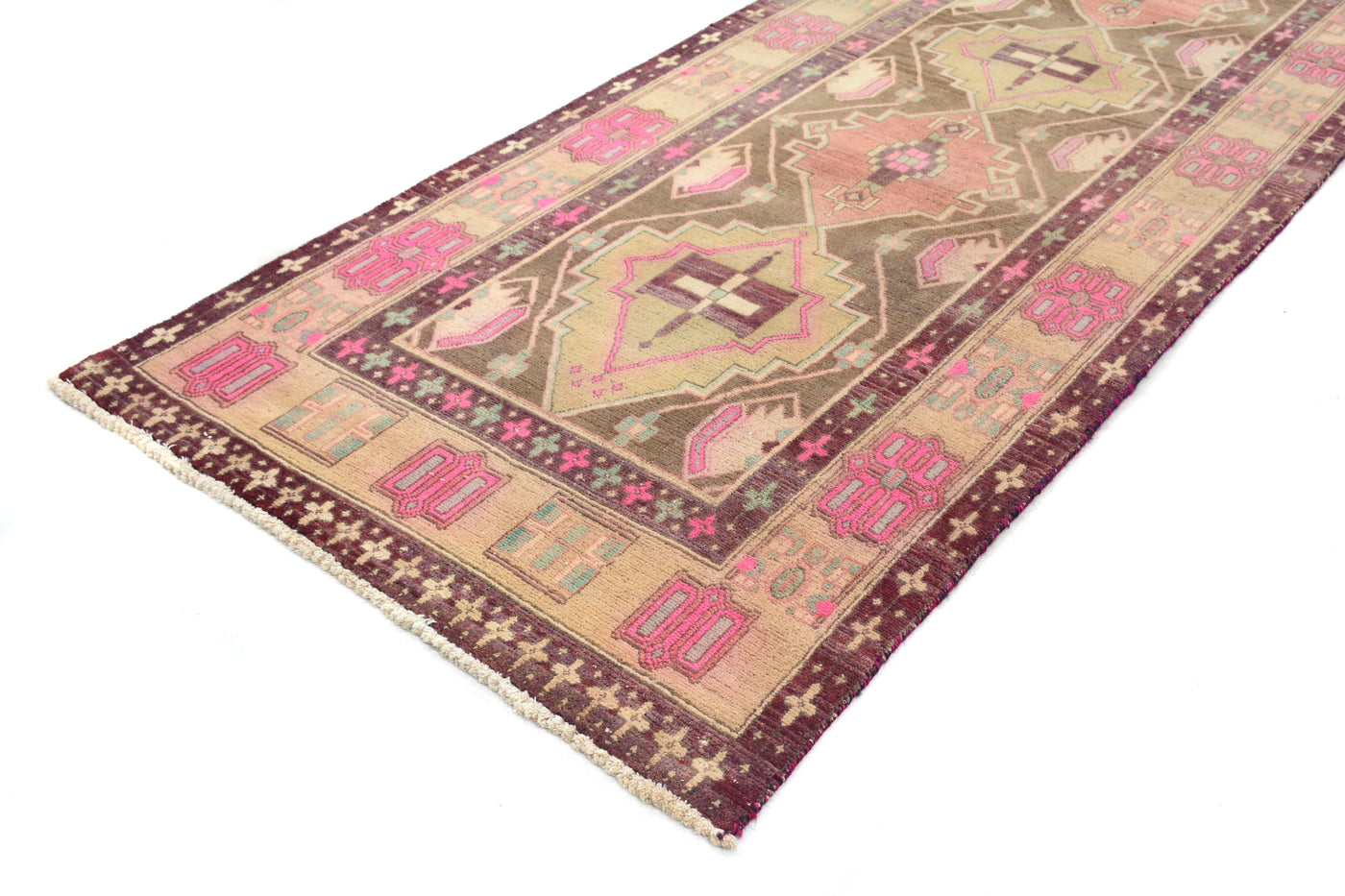 Vintage Shiraz Persian Runner Rug – Dove Mist