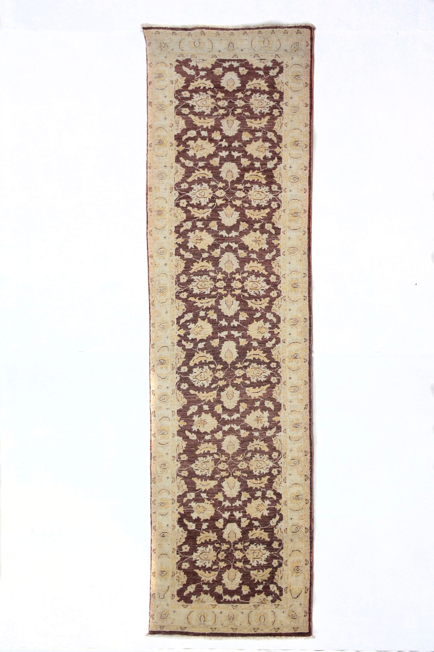 Chobi Afghan Runner – Ivory Bands