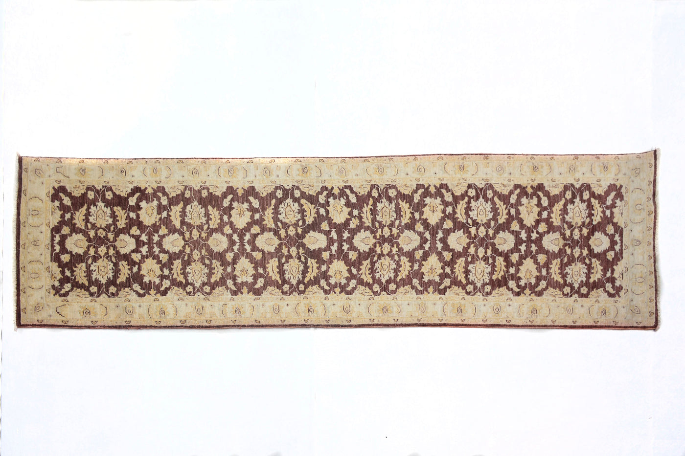 Chobi Afghan Runner – Ivory Bands