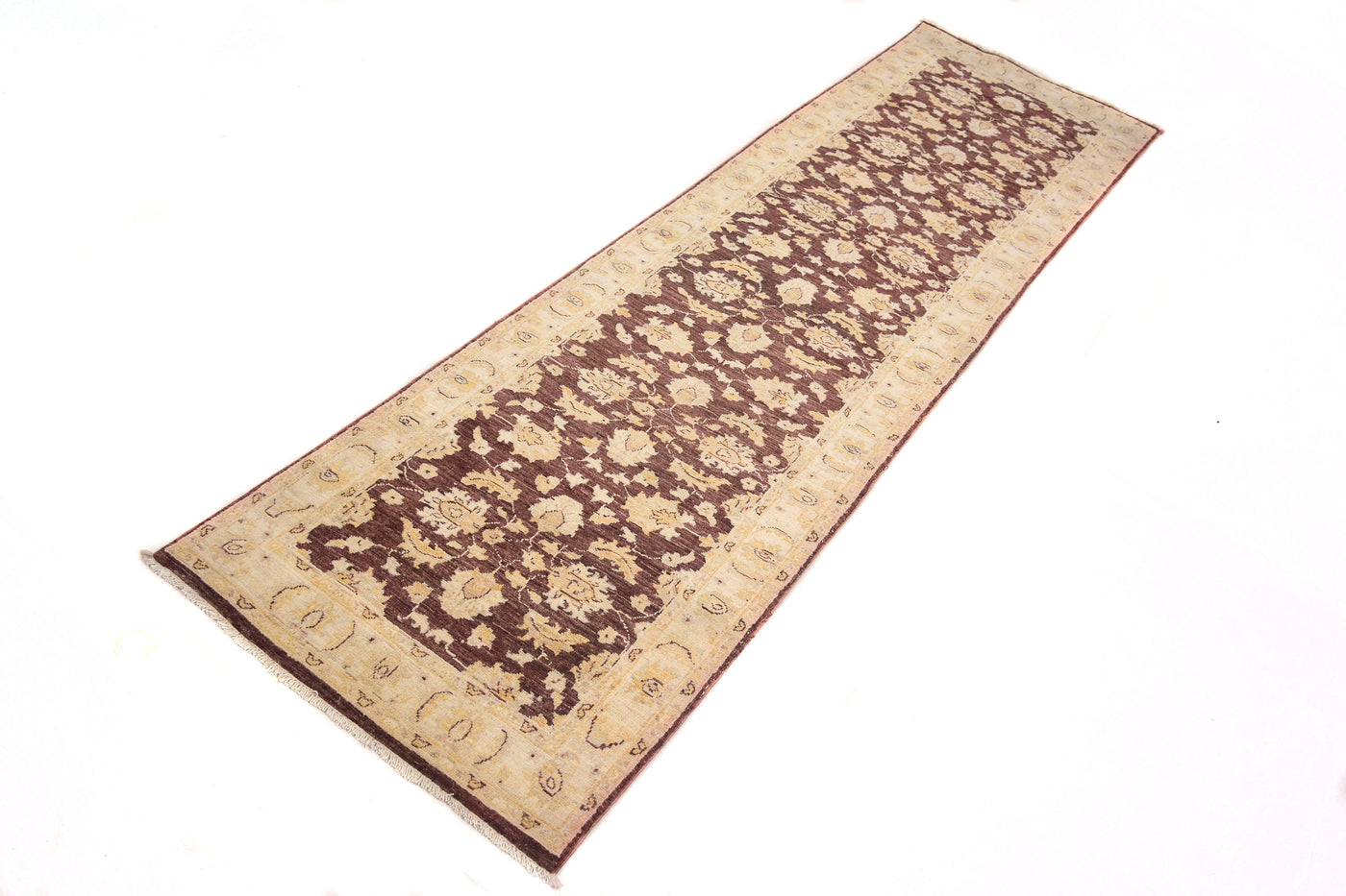 Chobi Afghan Runner – Ivory Bands