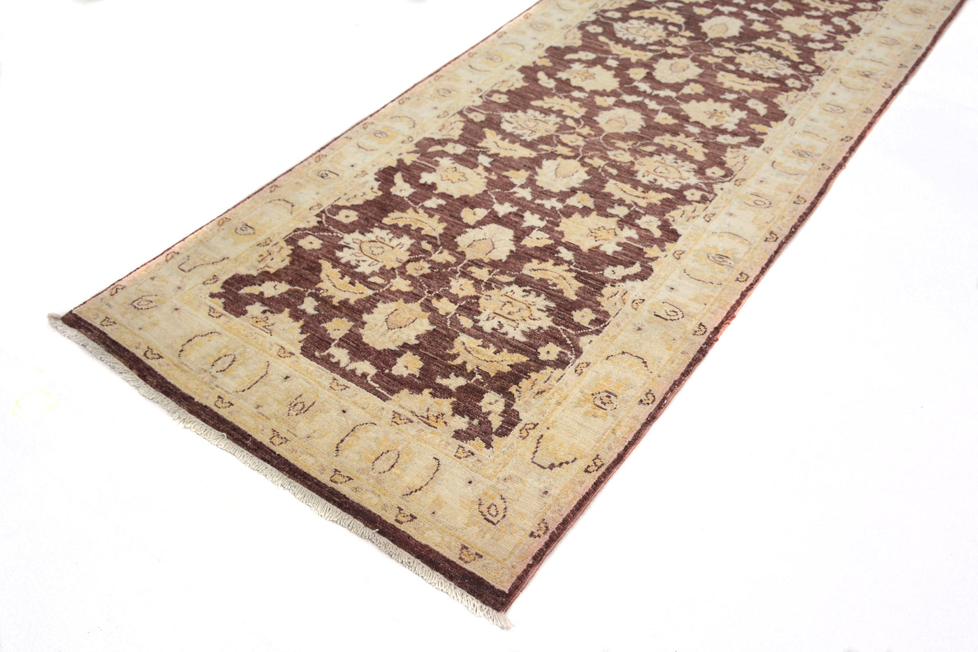 Chobi Afghan Runner – Ivory Bands