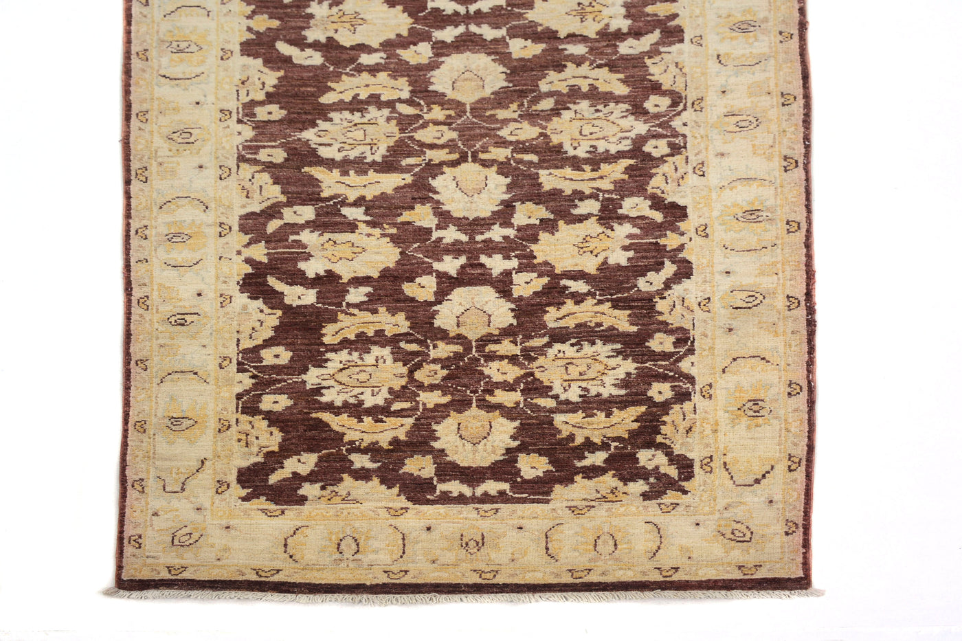 Chobi Afghan Runner – Ivory Bands