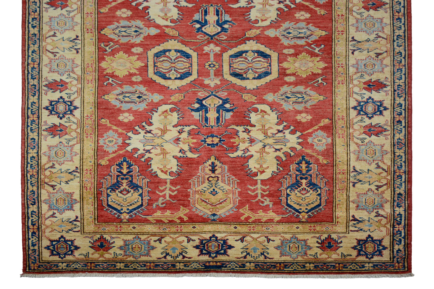 Super Kazak Afghan Rug – Ruby Arabesque