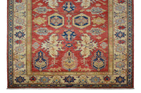 Super Kazak Afghan Rug – Ruby Arabesque