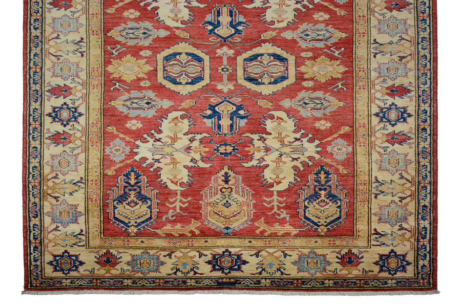 Super Kazak Afghan Rug – Ruby Arabesque