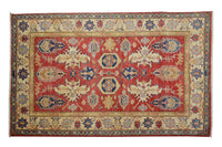 Super Kazak Afghan Rug – Ruby Arabesque