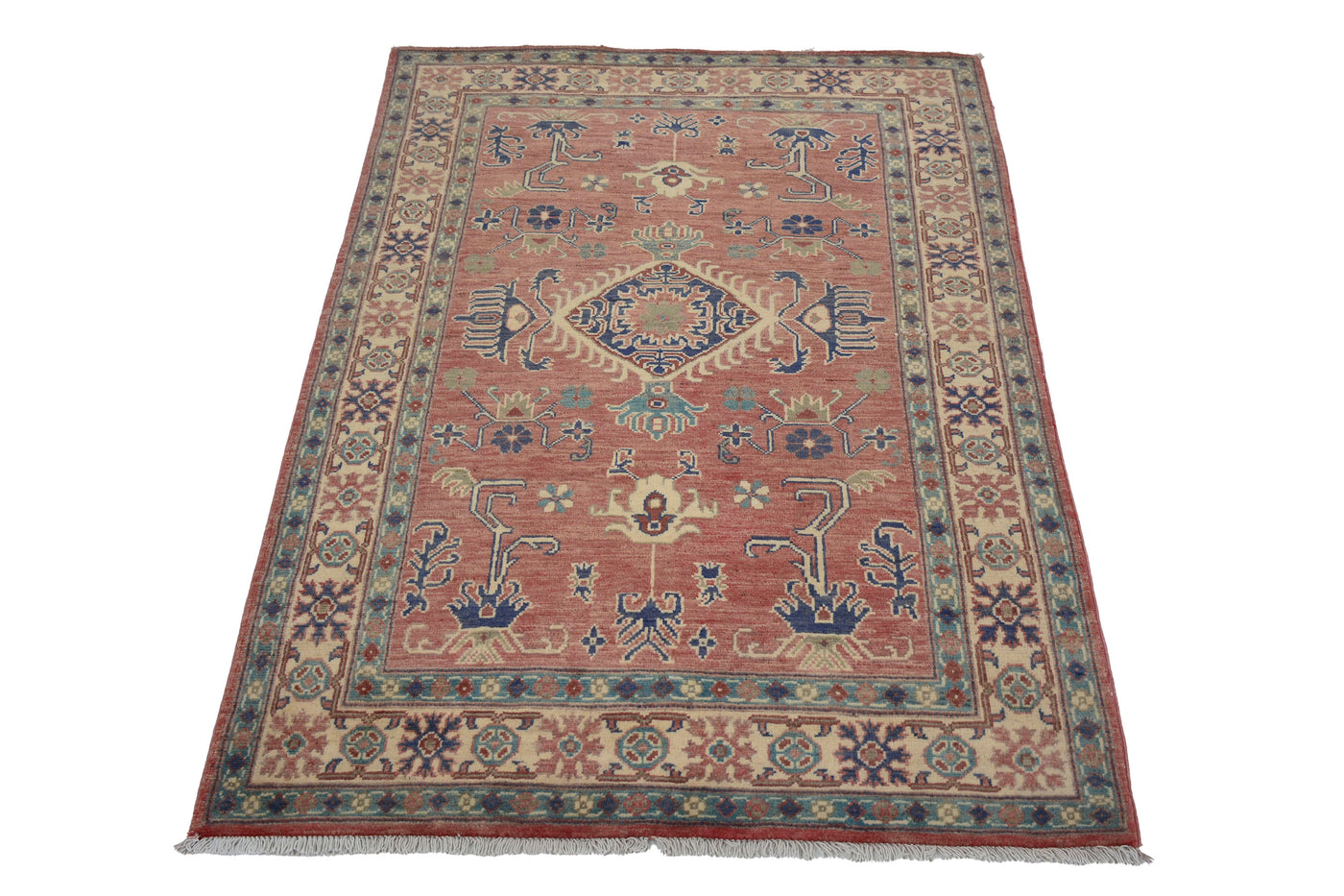 Kazak Afghan Rug – Coral Keystone