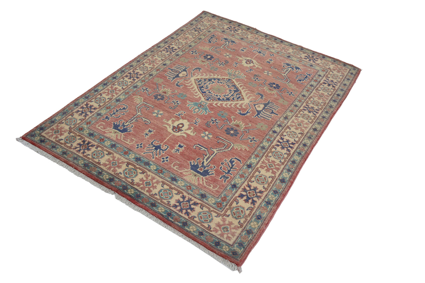 Kazak Afghan Rug – Coral Keystone