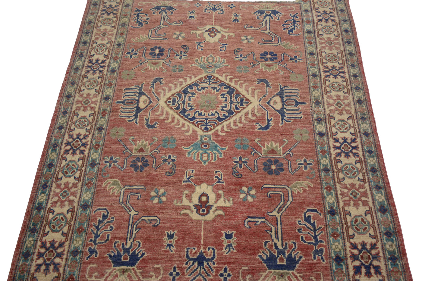 Kazak Afghan Rug – Coral Keystone