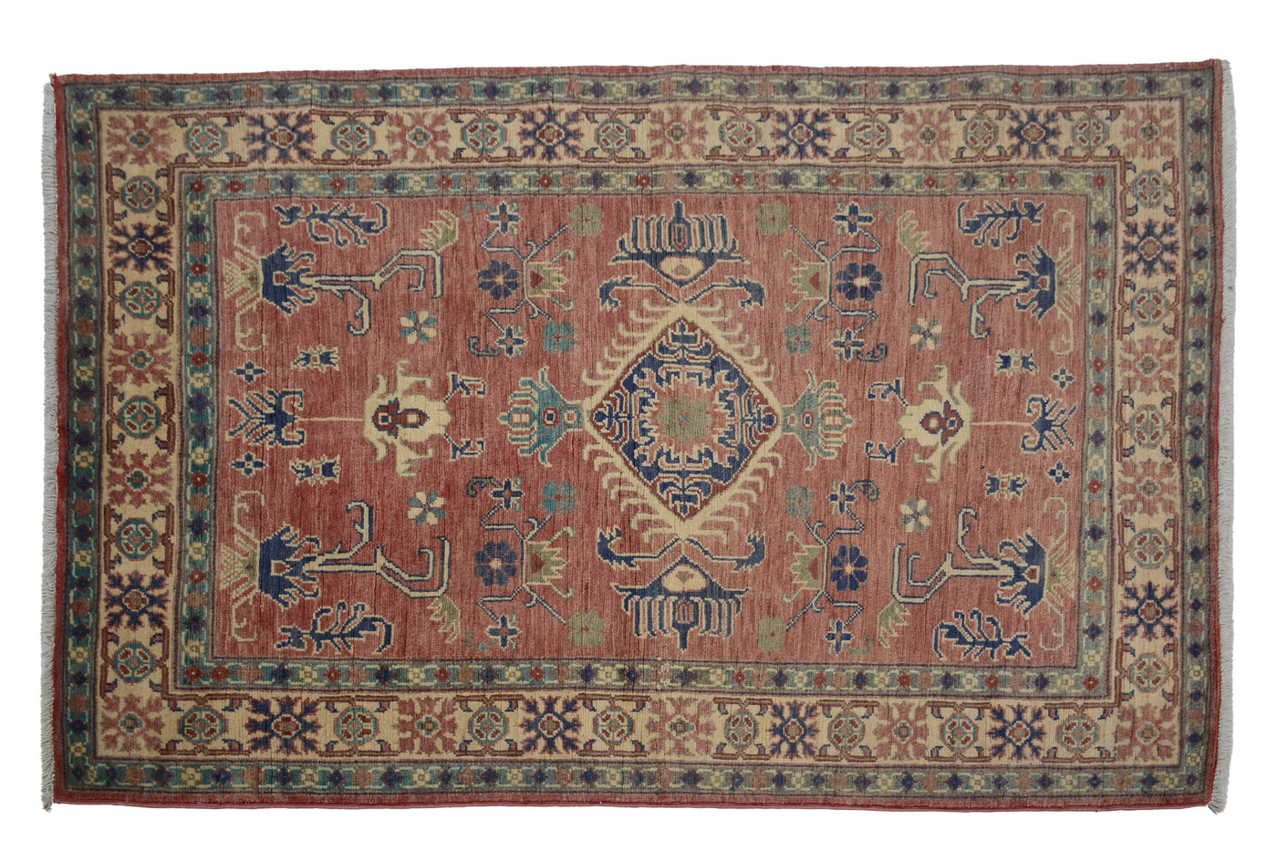 Kazak Afghan Rug – Coral Keystone