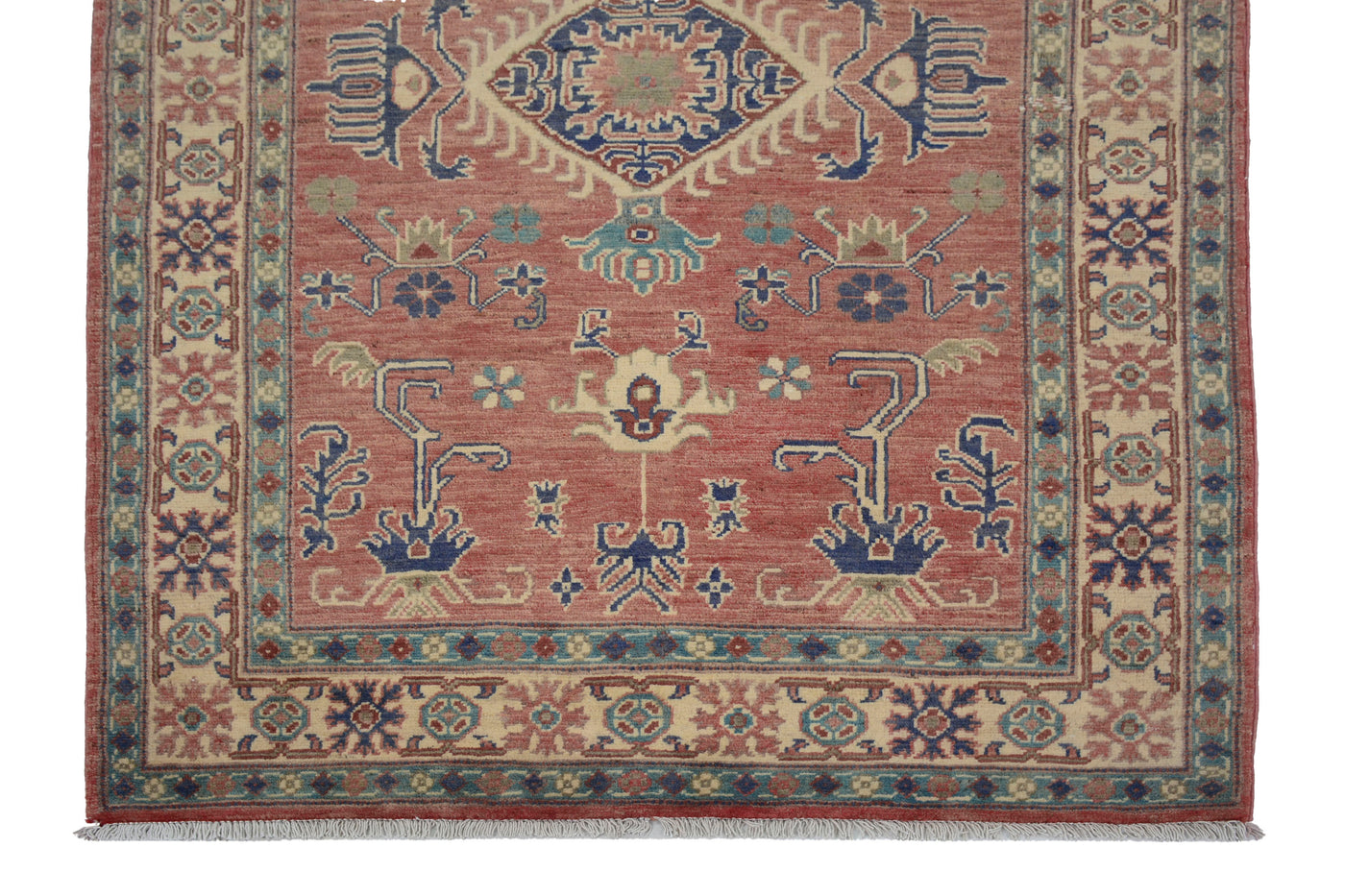 Kazak Afghan Rug – Coral Keystone
