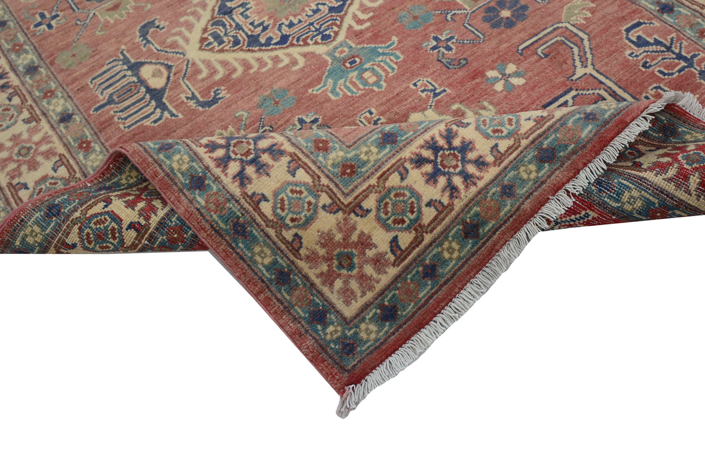Kazak Afghan Rug – Coral Keystone