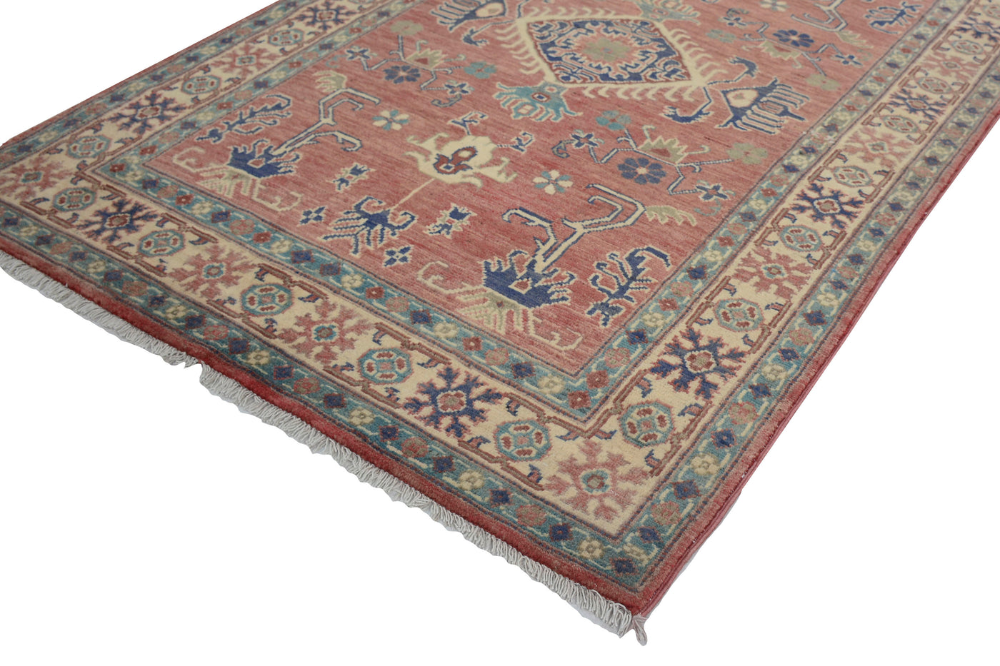 Kazak Afghan Rug – Coral Keystone