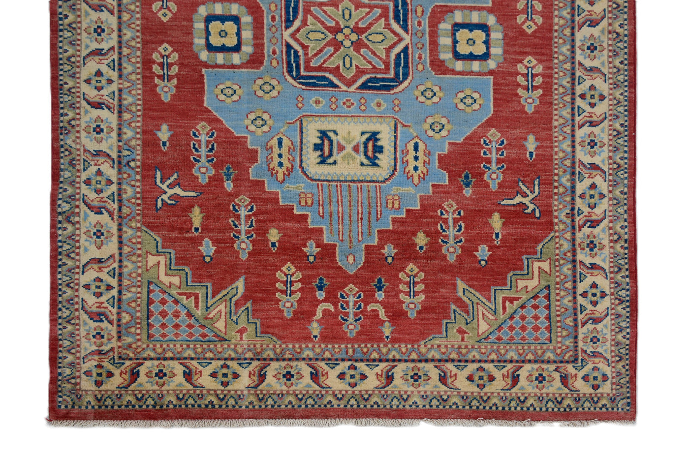 Kazak Afghan Rug – Cerulean Crest
