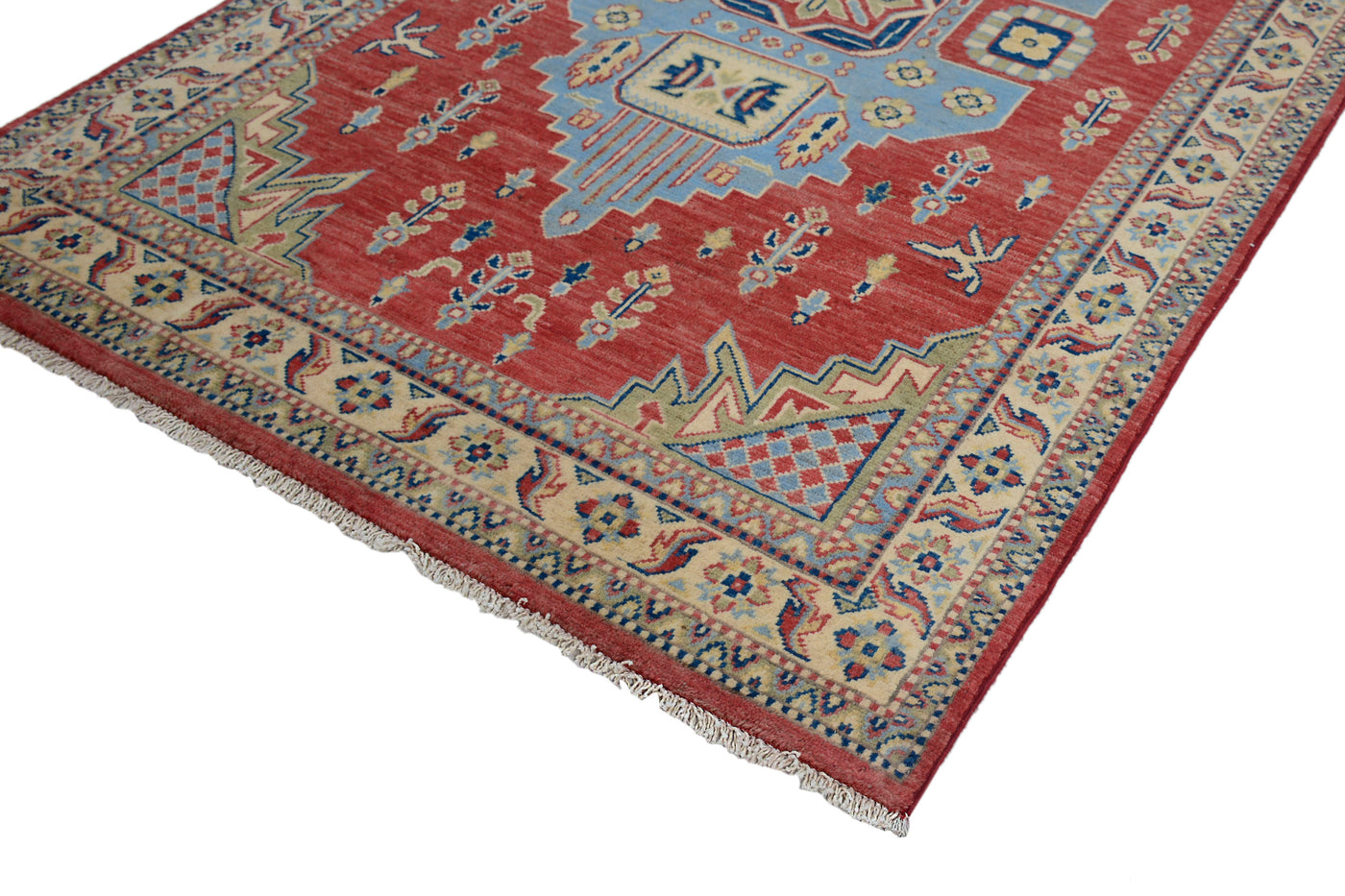 Kazak Afghan Rug – Cerulean Crest