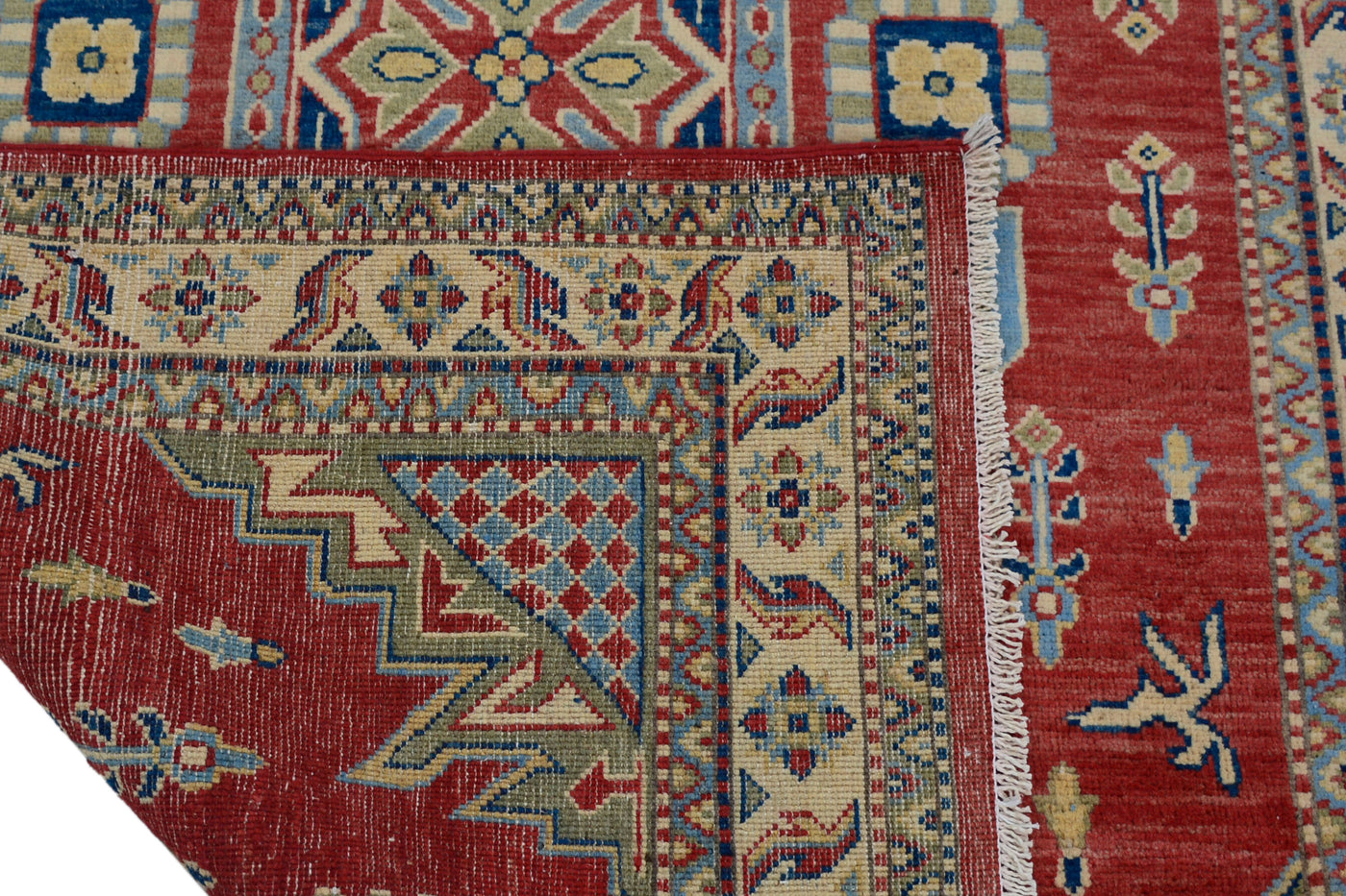 Kazak Afghan Rug – Cerulean Crest