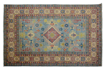 Afghan Kazak Rug, 203 x 307 cm (New Arrival)