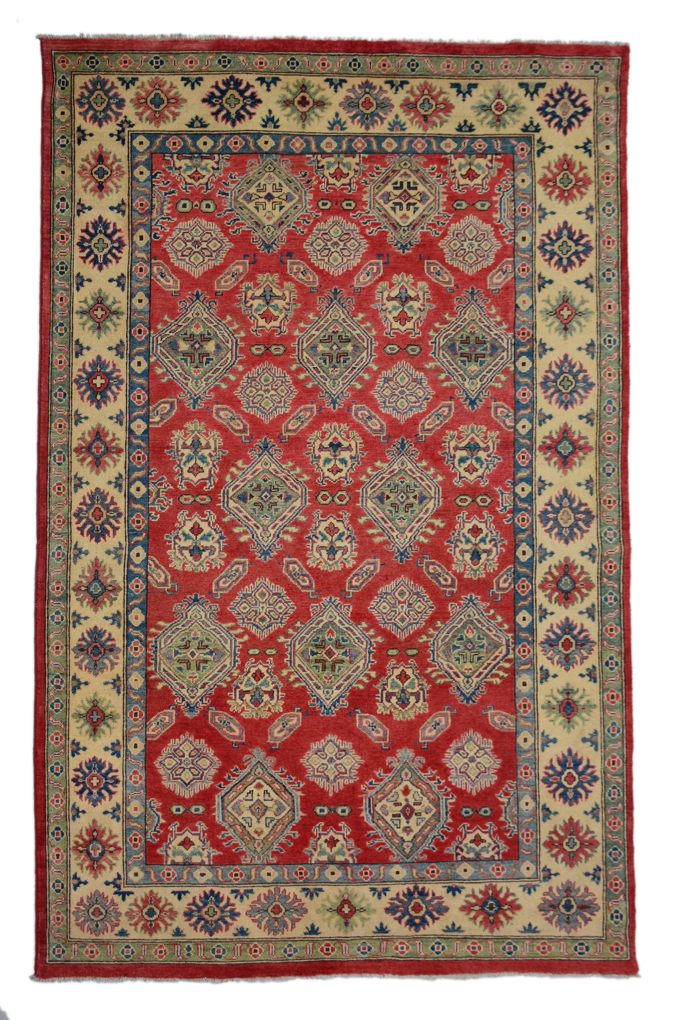 Kazak Afghan Rug – Alabaster Emblem