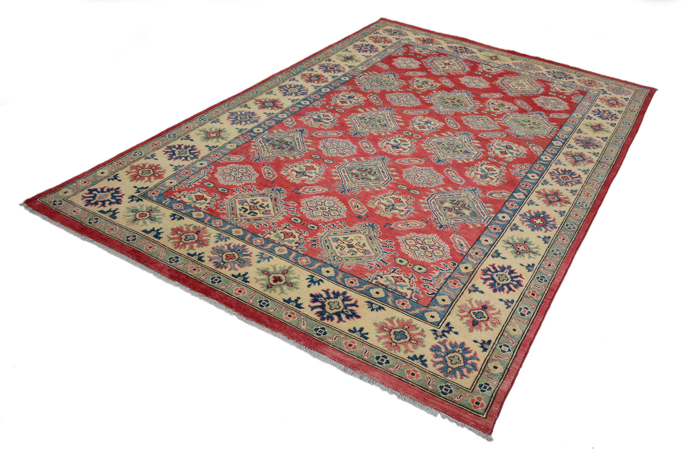 Kazak Afghan Rug – Alabaster Emblem