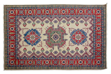 Afghan Kazak Rug, 198 x 293 cm (New Arrival)