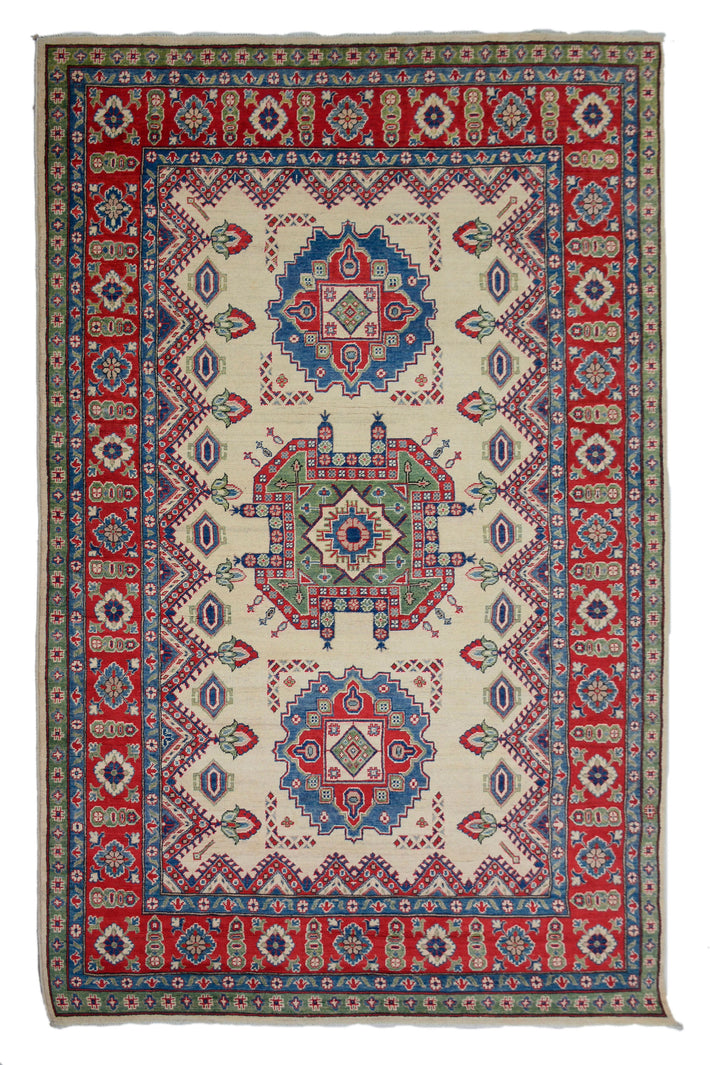 Afghan Kazak Rug, 198 x 293 cm (New Arrival)