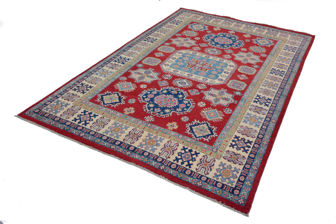Kazak Afghan Rug – Azure Frame